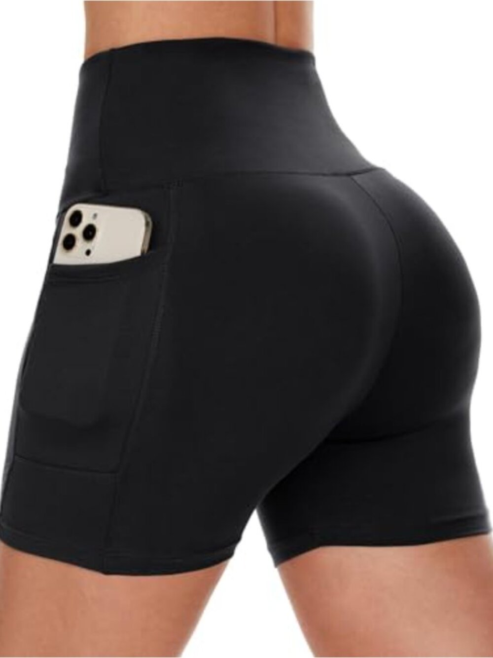 High Waisted Biker Shorts for Women with Pockets 92% Polyester 8% Spandex Run